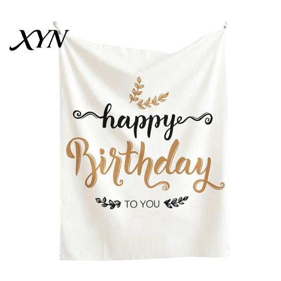 Nature Style Backdrop Baby Birthday Backdrop, Greenery Forest Banner for Boy Girl, Linen-like Polyester Fabric 100 Day Celebration Party Decorations,