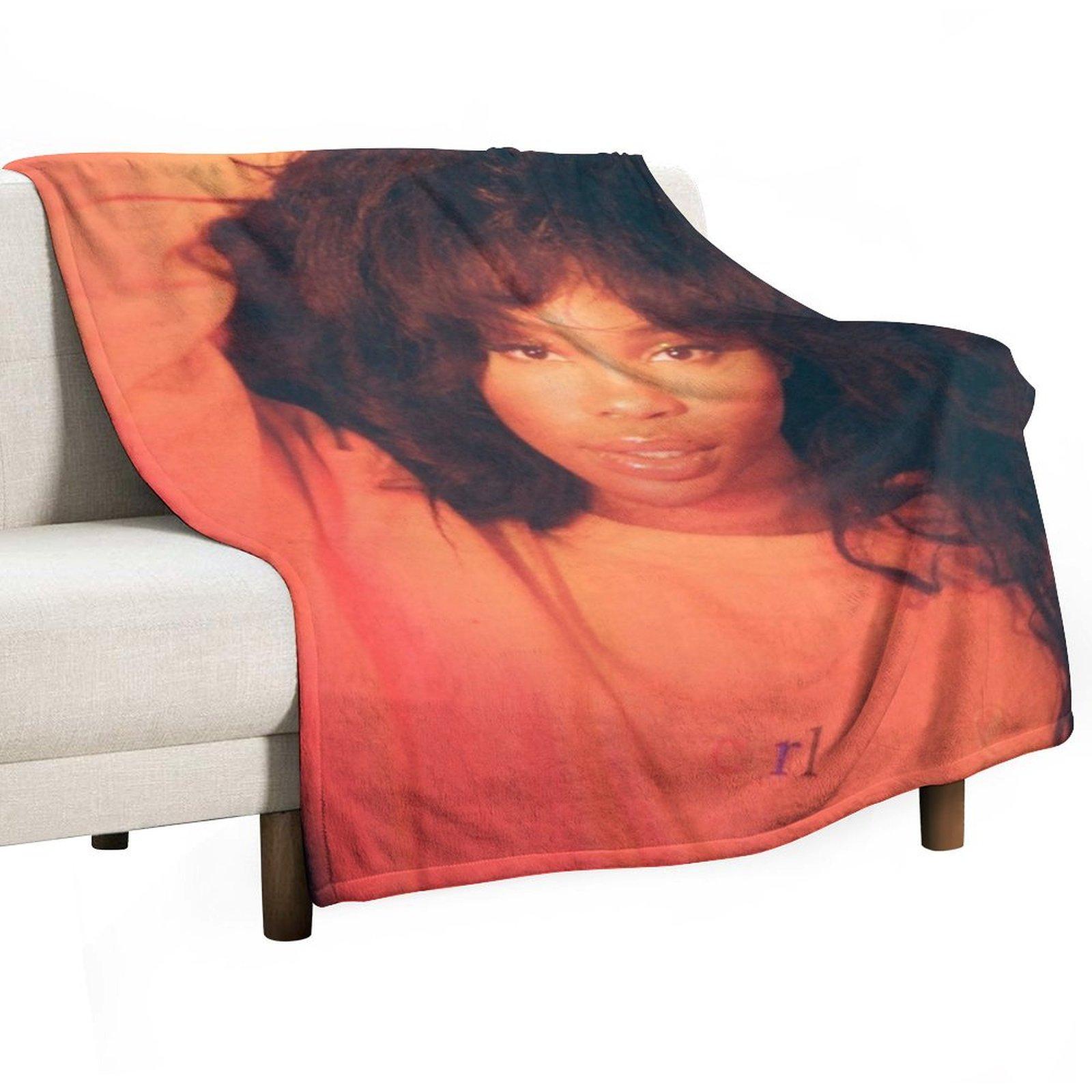 Sza in Red Throw Blanket Summer Custom Beach Plush Blankets 30x40in