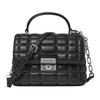 Tribeca Silver Buckle Quilted Design Lambskin Crossbody Bag Women Handbags Black 32R6S2RC0L-BLACK