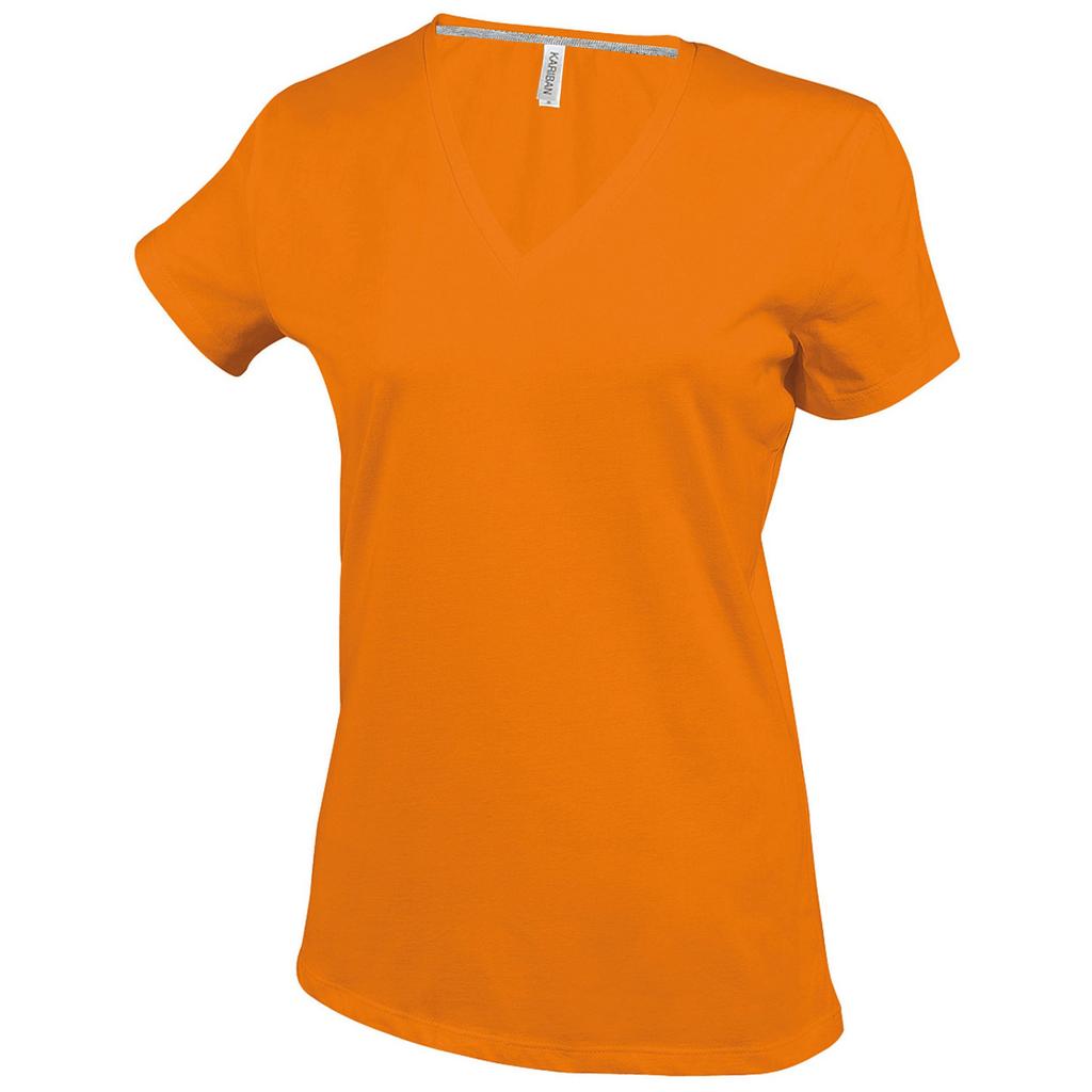 Kariban Womens/Ladies Feminine Fit Short Sleeve V Neck T-Shirt
