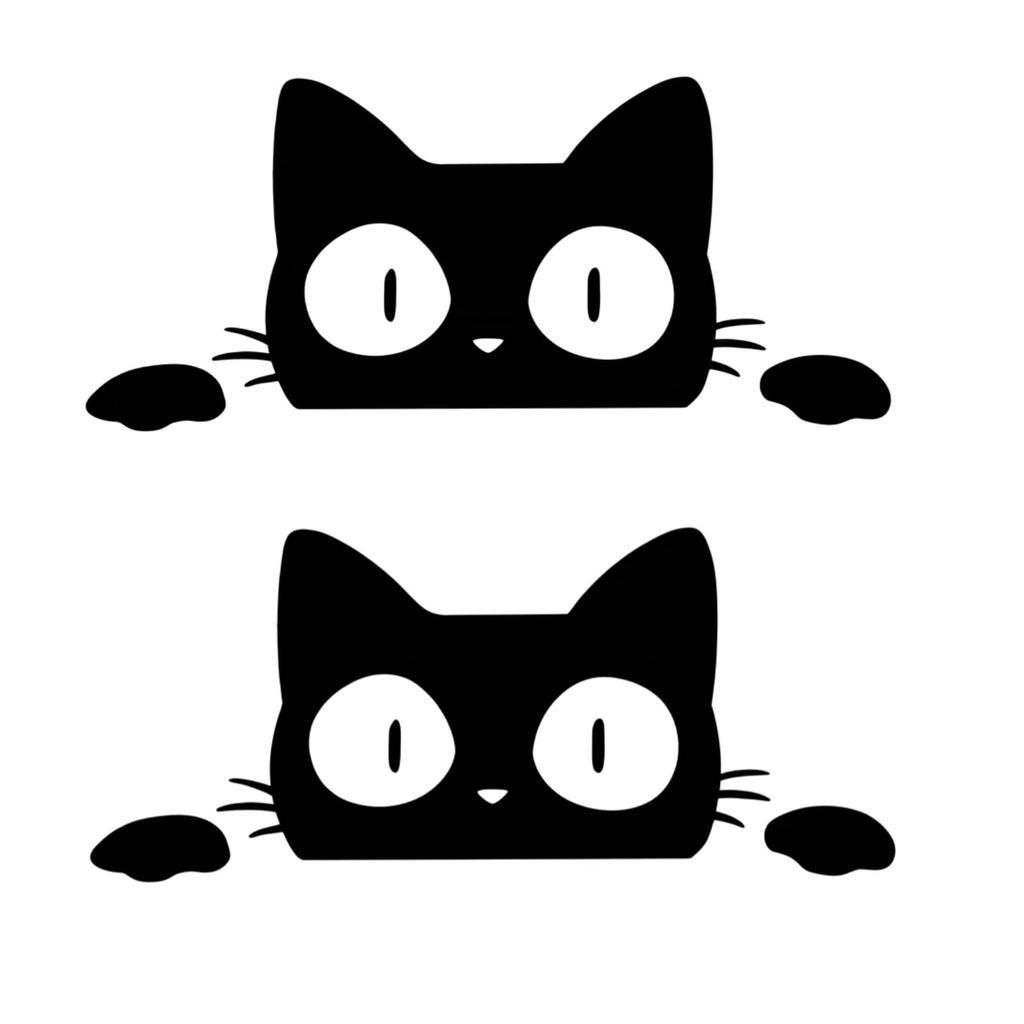 Cat Sticker Car Reflective Cutting Sticker Cat Peeking Hidden Sticker