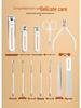 Premium Nail Care Set: High-Quality Manicure Tools with Angled Clippers, Scissors, and Cuticle Trimmers.