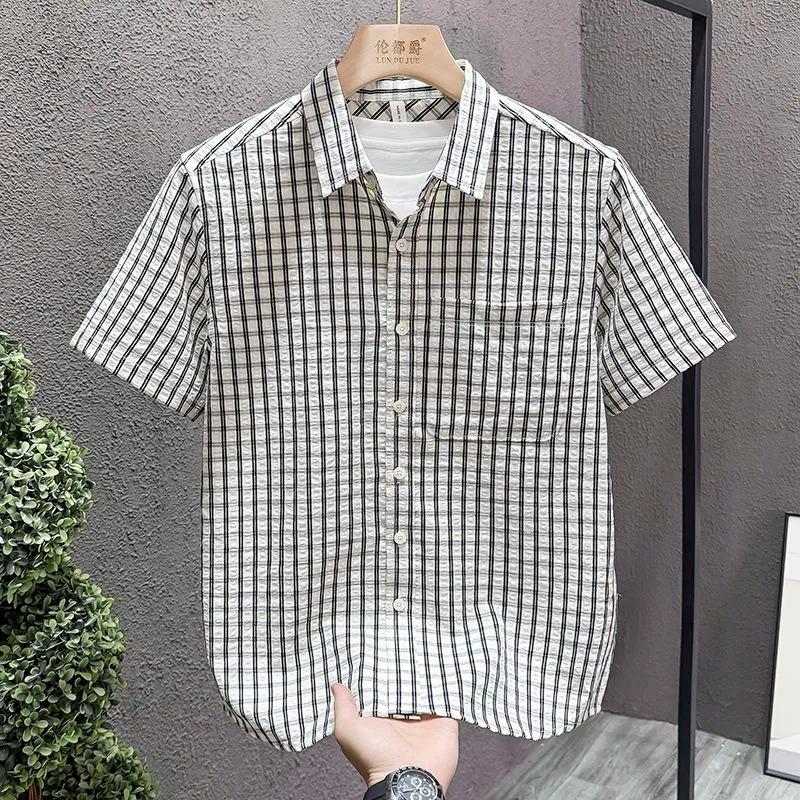 Heren Ruitjes Korte Mouw Nep Twee Delig Shirt Retro Casual Dagelijks Topje