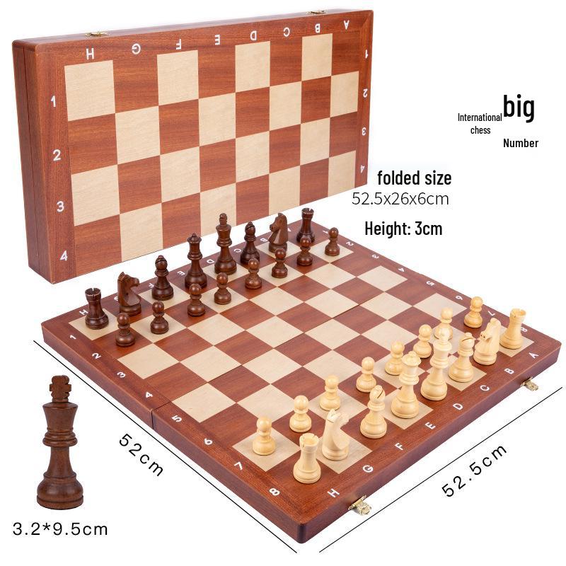 Wooden Magnetic Chess Set: Portable Folding Board Game for Kids & Adults, Perfect for Parent-Child Interaction