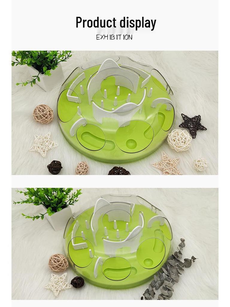 Cat Maze Treat Dispenser: Slow Feeder & Teaser Toy for Interactive Play & Intelligence Training