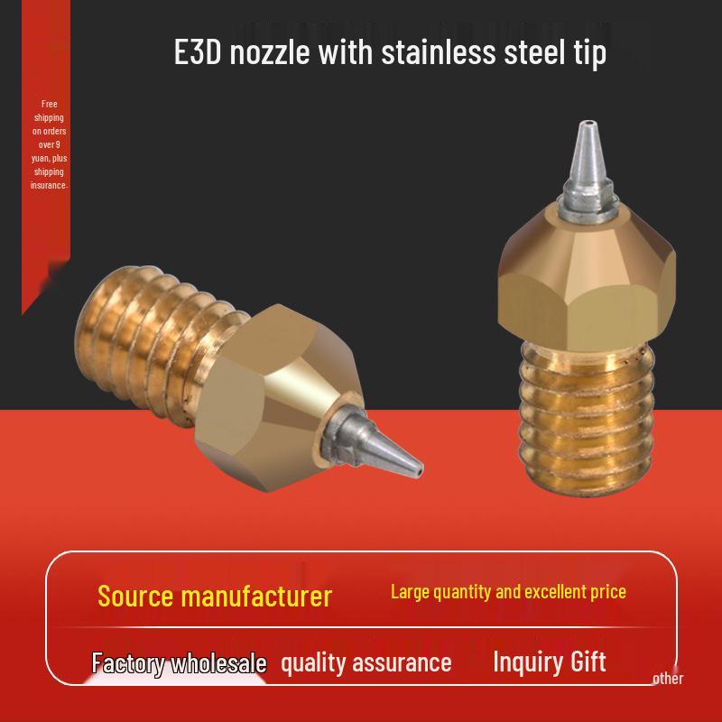 

E3D MK8 Brass Fine Tip Nozzle for 1.75mm Filament, M6 Thread 3D Printer Part Nozzle 1.75/0.4mm
