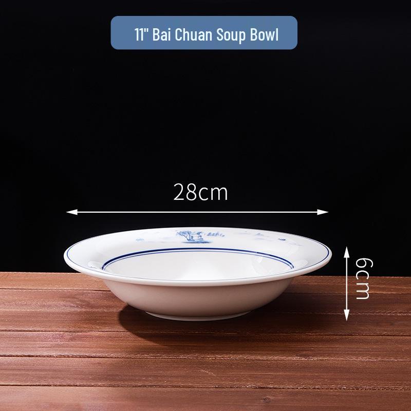 Large High-Footed Ceramic Soup & Noodle Bowl