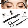 12Pcs Black Eyebrow Trimming Scissors Stainless Steel Tweezers Eyebrow Scraping Eyebrow Comb Razor Eyebrow Clip Makeup Tools Sets