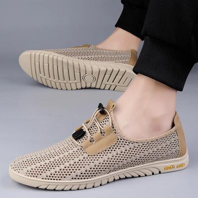 Mesh Hollow Men Loafers 2024 Summer New Lightweight and Breathable Men's Casual Shoes Outdoor Fashionable Flat Walking Shoes