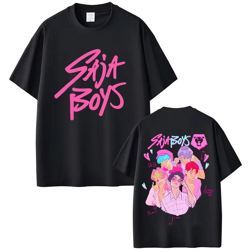 

K-Pop Demon Hunters 2025 Movie Saja Girl Pattern T-Shirt Men s and Women s Cotton Comfortable T-Shirt Fashion Hip-Hop T-Shirt 4XL