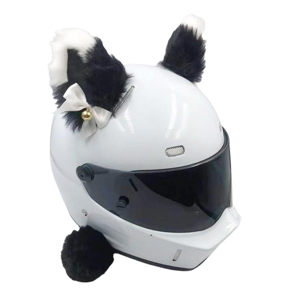 Cute Self-adhesive Motorcycle Helmet Decor Cosplay Soft Plush Cat Ears Smooth Personality Off Road Helmet Ornament