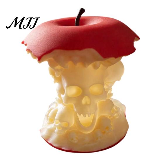 Dark Style Home Decor Skull Apple Core Ornament, Themed Desk Figurine, 3D Printed Personalized Gift for Him Realistic Statue, Gothic Collectible