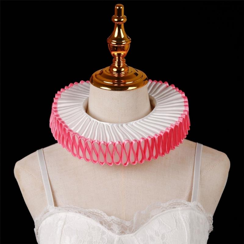 Vintage Renaissances Elizabethan Ruff Collar Victorian Edwardian Costume Neck Ruffle for Halloween Masquerades Cosplay