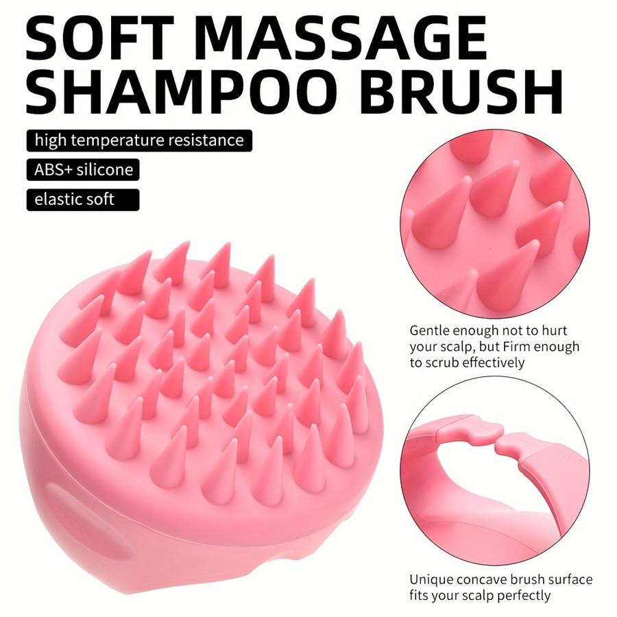 Scalp Massager Shampoo Brush Silicone Head Cleaning Brush Handheld Shower Scalp Cleaning Brush Bathroom Accessories