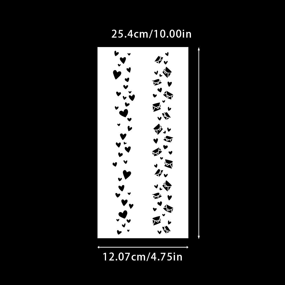Love Heart Email Pattern Painting Stencil for DIY Crafting and Decoration