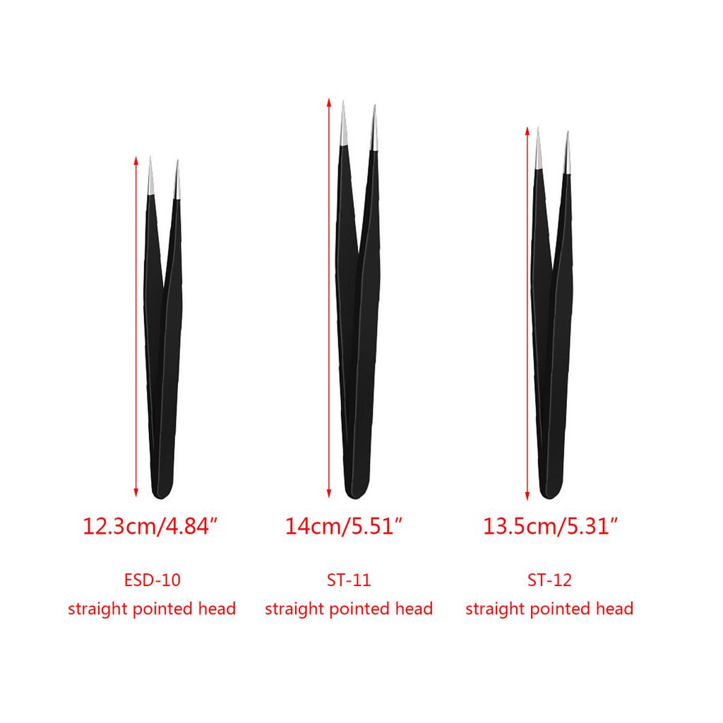 Zestaw pincet ze stali nierdzewnej z zakrzywioną i prostą końcówką do zdobienia paznokci, dżetów i koralików 6-częściowy zestaw narzędzi ręcznych