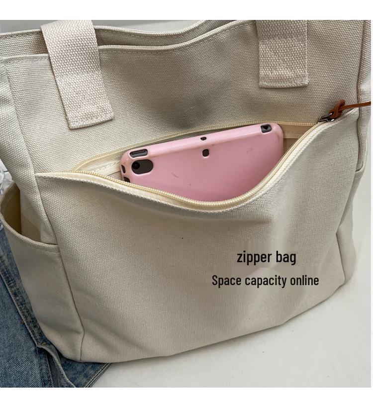 Versatile Large Capacity Single Shoulder Canvas Tote Bag