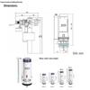 Dual-Flush Toilet Outlet Valve and Water Inlet Valve Bathroom Set