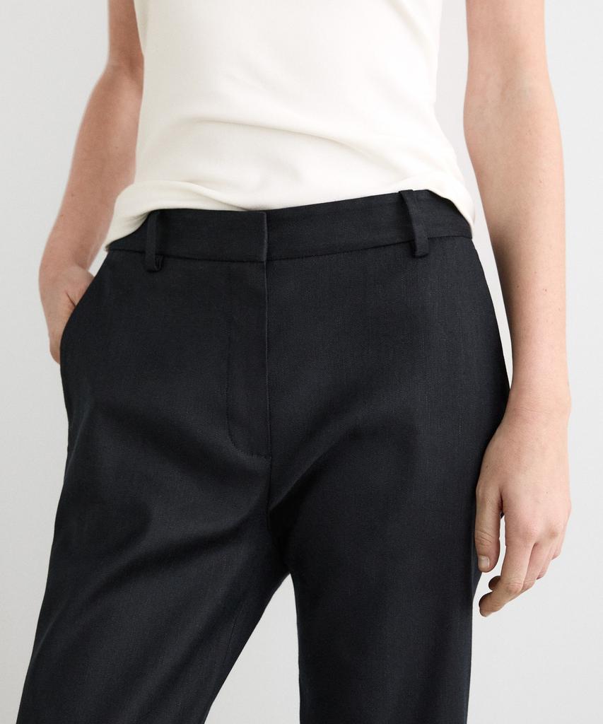 Masimodutti Straight Fit Linen Blend Pants