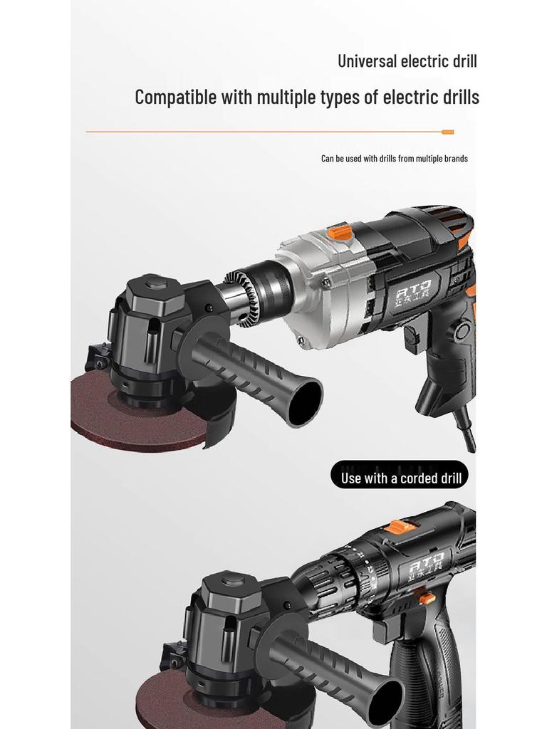 Electric Drill To Angle Grinder Conversion Head - Polisher Converter for Household Use