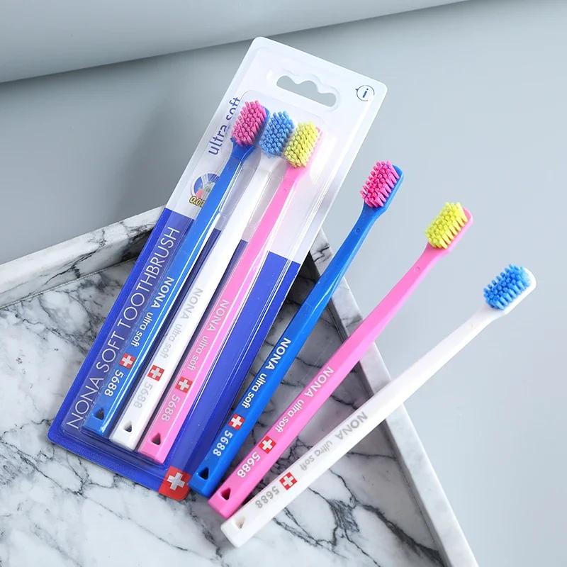 3Pcs Ultra-soft Microfiber Toothbrush 5460 High Density Manual Toothbrush Gentle Cleaning and Gum Care Home Set Swiss-style