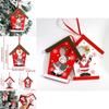 Adorable European And American Style Wooden Christmas Cottage Hangings With Santa And Snowman Designs