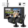 7 Inch LCD Wireless 4CH Security Monitor System Display+Camera 2pcs IR Cameras Memory Card