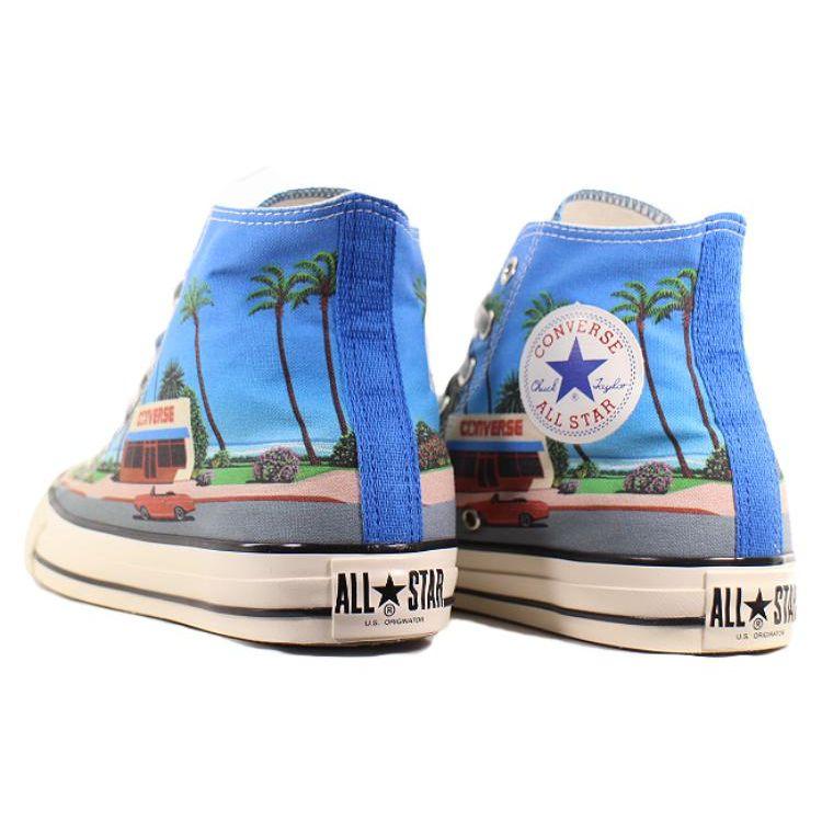Converse Hiroshi Nagai X  All Star Us High Comfortable Casual High Top Canvas Shoes Unisex Sneakers Blue 1SC809
