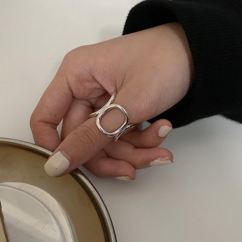 

Circular Hollow Eyecatching Ring In Highquality 925 Sterling Silver For Modern Enthusiasts Style