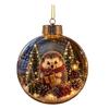 Festive Indoor Home Decorations Glowing Christmas Story Ornament, Light-Up Ball Hanging Decor with Warm LED Light, Light Up Seasonal