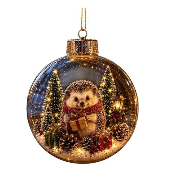 Festive Indoor Home Decorations Glowing Christmas Story Ornament, Light-Up Ball Hanging Decor with Warm LED Light, Light Up Seasonal