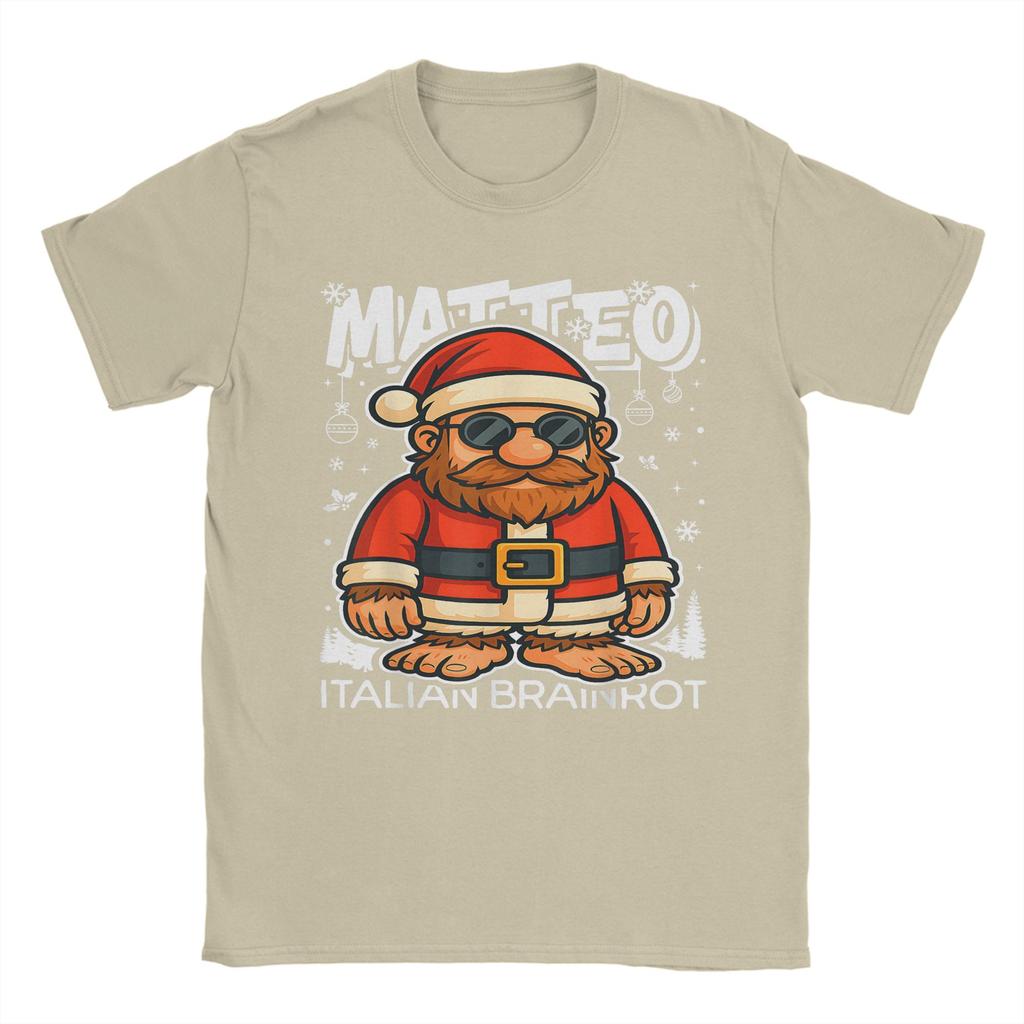 Harajuku T-shirt Matteo Jultomten Italiensk Hjärnröta Jul T-shirts Tee Shirt för Estetisk Vardaglig Kortärmad Topp Tees