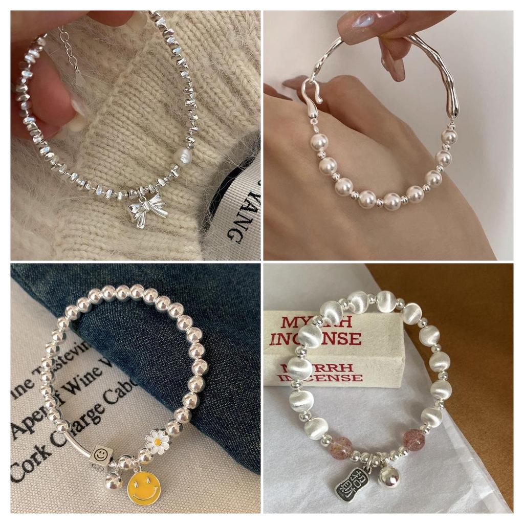 Korean Freshwater Pearl & Sterling Silver Bracelet for Women – High-Gloss, Versatile, and Elegant Hand Jewelry