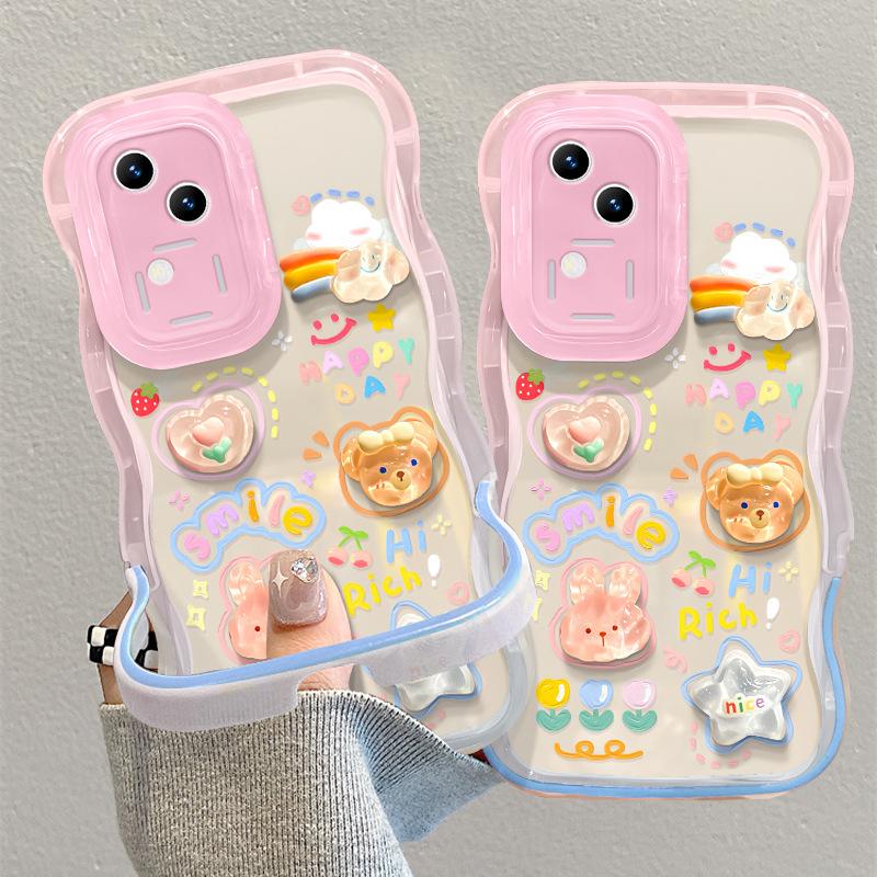 

Applicable To Opporeno10 Mobile Phone Case Vivos10 Cute Cloud Doll Redmi K60 Silicone Invisible Double Bracket Redmi K40 Pro