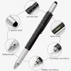 6 in 1 Multifunctional Pen Touch Screen Stylus Capacitive Pen with Screwdriver Ruler Levelgauge Refillable Ballpoint Pencil Tool