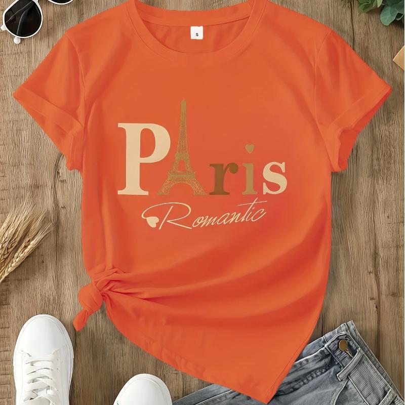 

Summer Fashion Girls Short Sleeved T-shirt Cute Printed Girls Casual Versatile Top Cross Border XL помаранчевий