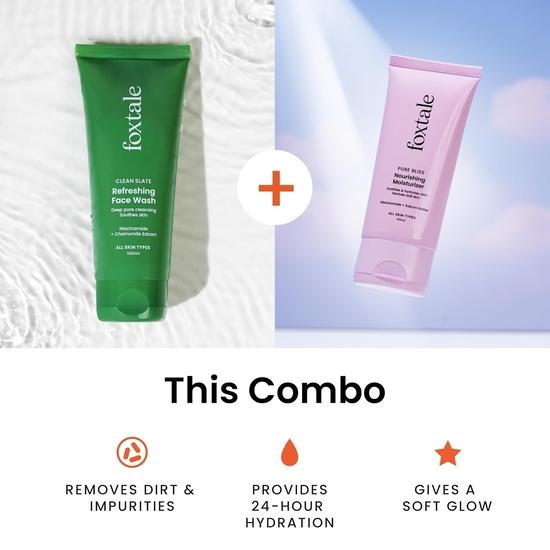Foxtale Combo | Everyday Glow Duo | With Foxtale Refreshing Face Wash 100ml + Foxtale Nourishing Moisturizer 50ml