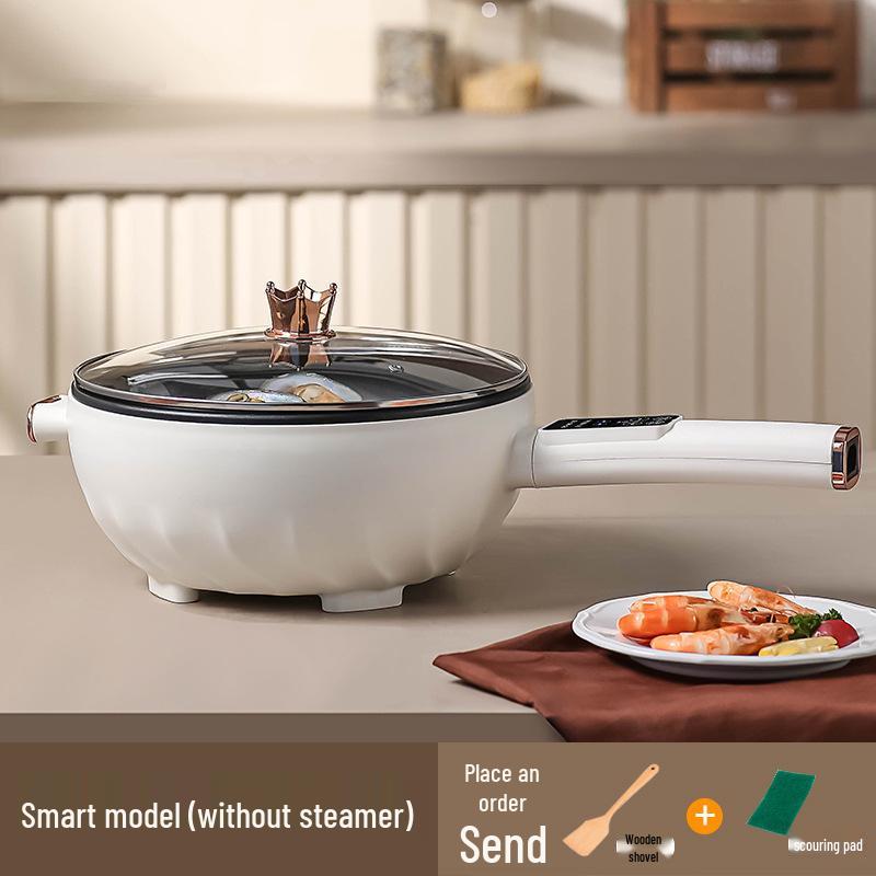 Multi-Functional Electric Wok: Steaming, Boiling, Frying - Compact Dormitory Cooking Pot