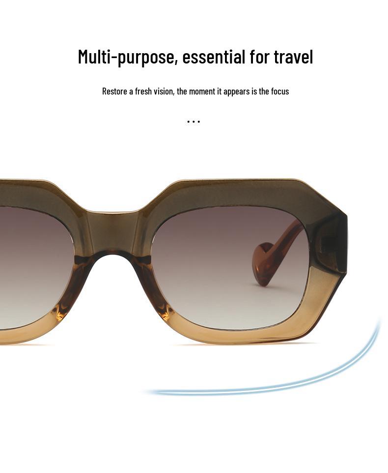Modern Luxe Polygonal Sunglasses: Men's High-End European-American Street Style