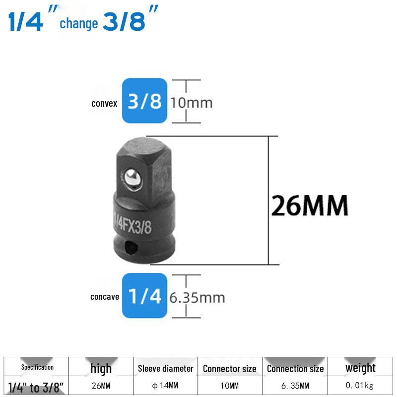 

Air Impact Wrench Socket Adapter Set - Reducing, Quick Ratchet, Interchangeable (Large, Medium, Small)