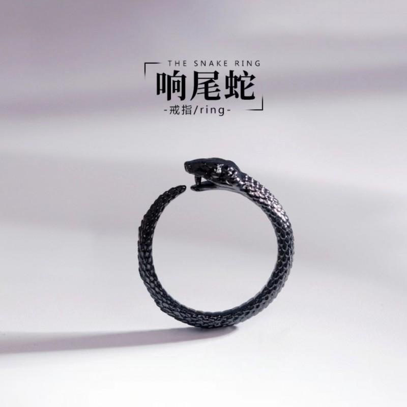 Adjustable Snake Design Mens Ring In Plated Finish Retro Gothic Style Unisex Finger Fashion Forward Individuals