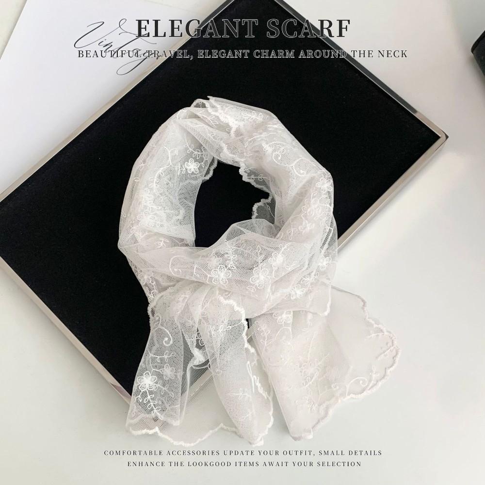 Breathable Sunscreen Lace Shawl Lightweight Neck Protection Scarf Fashion Lace Scarf  for Women
