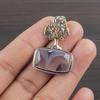 Natural Vein Agate Gemstone 925 Sterling Silver Jewelry Designer Pendant 1.44" AJP-2201