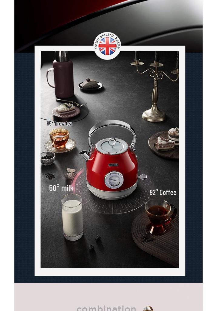 Mckaka 1.7L Stainless Steel Electric Kettle for Home & Hotel