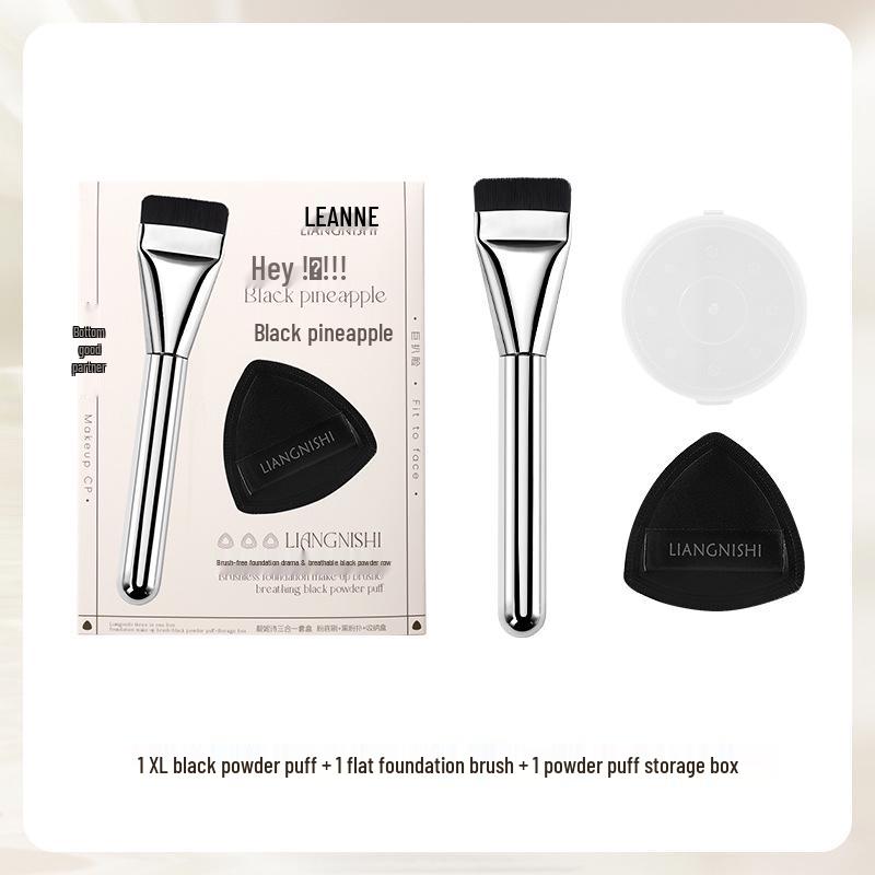 

Liangni Poetry Makeup Set: Dual-Use Cushion Puff & Foundation Brush - Non-Absorbent, Skin-Friendly, Thin Design