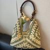 2025 Summer Popular Fashion Woven Bag Women's New Hollow Seaside Vacation Straw Bag Shoulder Tote Bag