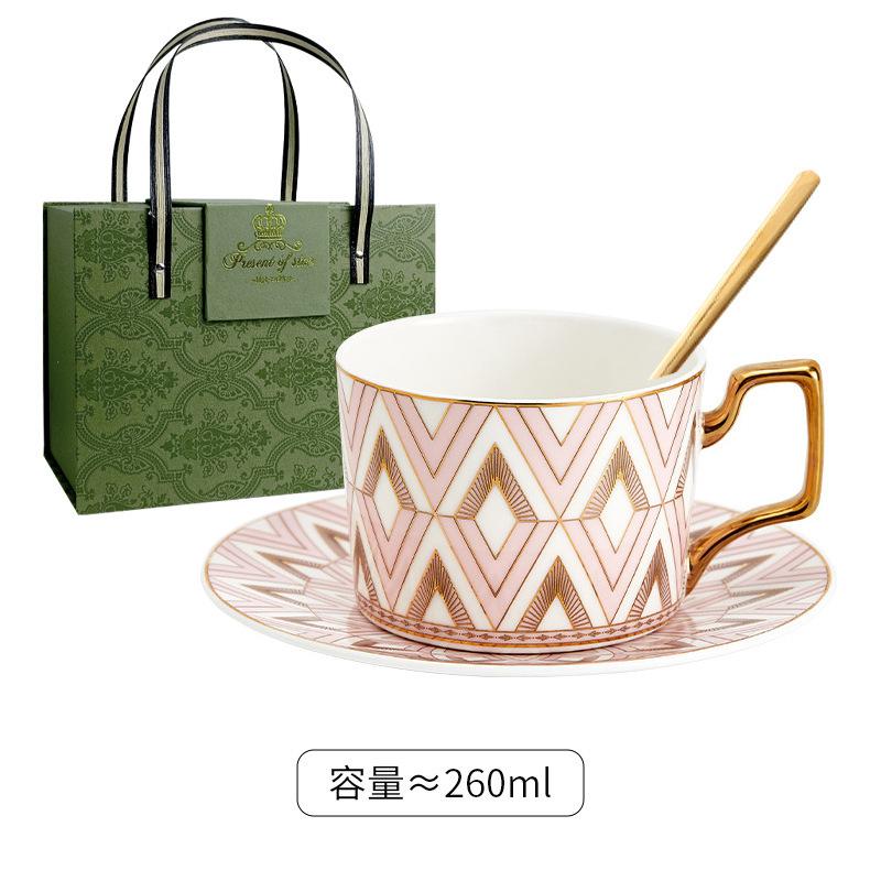 Light Luxury Coffee Cup And Saucer Set, Wedding Gift, Ceramic Bone China High-End Exquisite Latte Cup, Afternoon Tea Coffee Cup