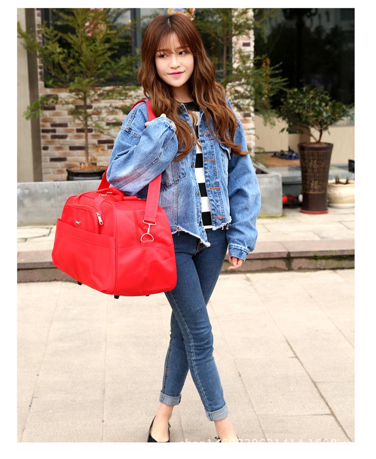 Bolsa de Viagem Vermelha de Grande Capacidade - Bagagem de Casamento Unissex de Ombro Único, Logotipo Personalizável