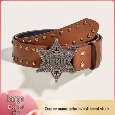 Punk Style Wide Leather Waist Belt for Women's Jeans