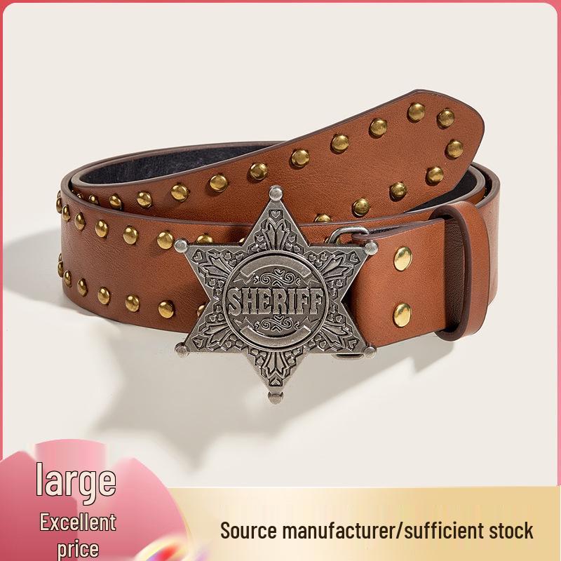 Punk Style Wide Leather Waist Belt for Women's Jeans